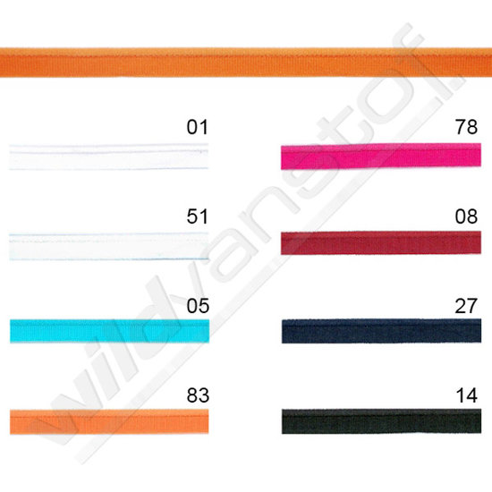 Paspel stretch 10mm - zwart 14