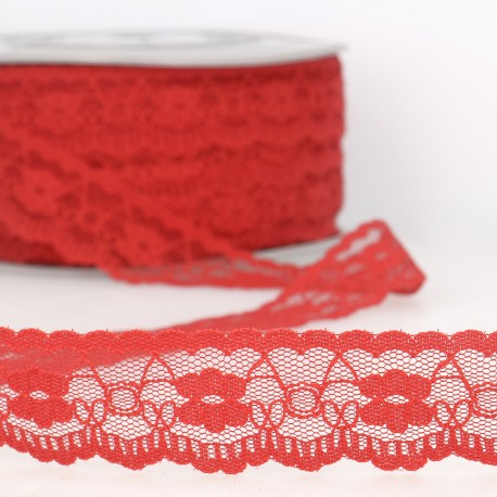 Kanten lint 25mm - rood 8