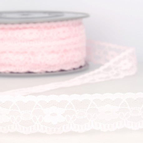 Kanten lint 25mm - roze 74