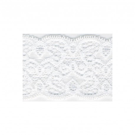 Kanten stretch lint 65mm - wit 1