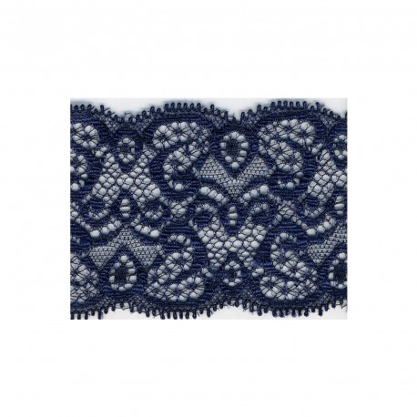 Kanten stretch lint 65mm - marineblauw 27