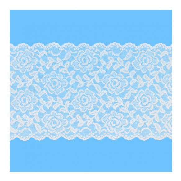 Stretchkant 160mm - bloemen serie 1 ecru 089