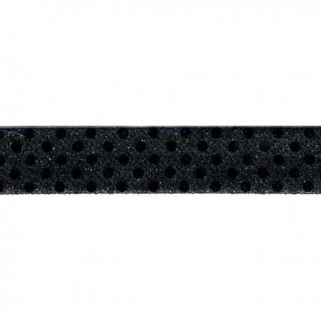 Biais glitter metallic 20mm - zwart 14
