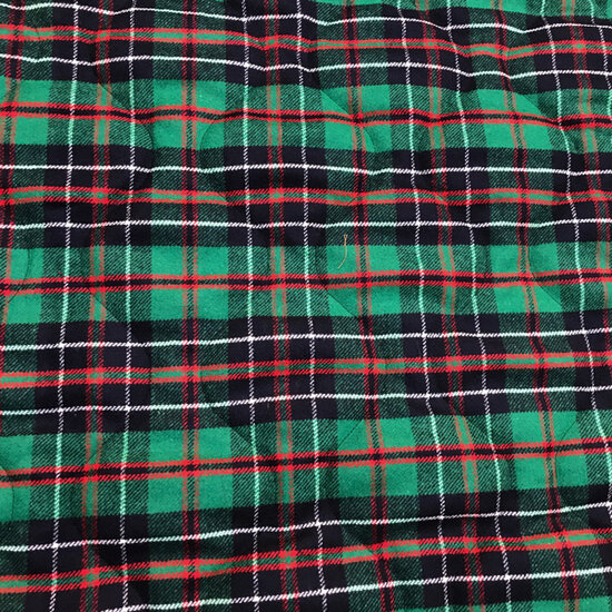 Matelasse - Wol groene tartan
