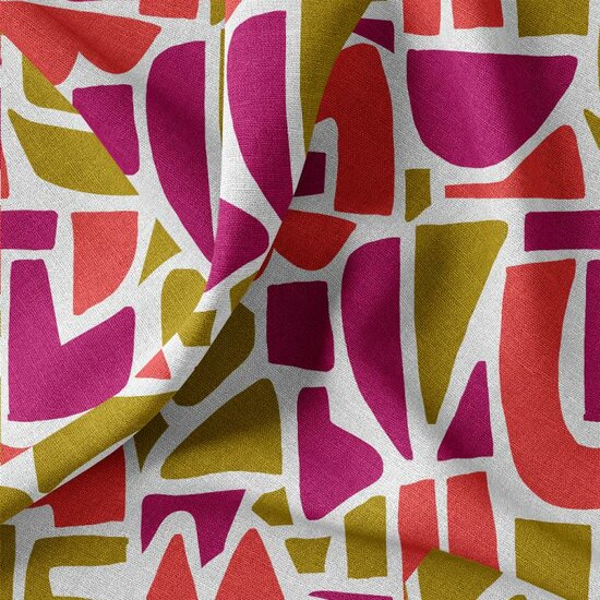 Canvas - Fuchsia oker rode vormen