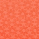 Stretch badstof - Oranje met bloem 