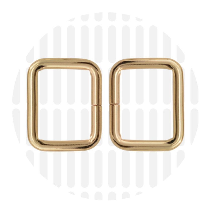 Rechthoekige ring 25mm ZZ - Goud