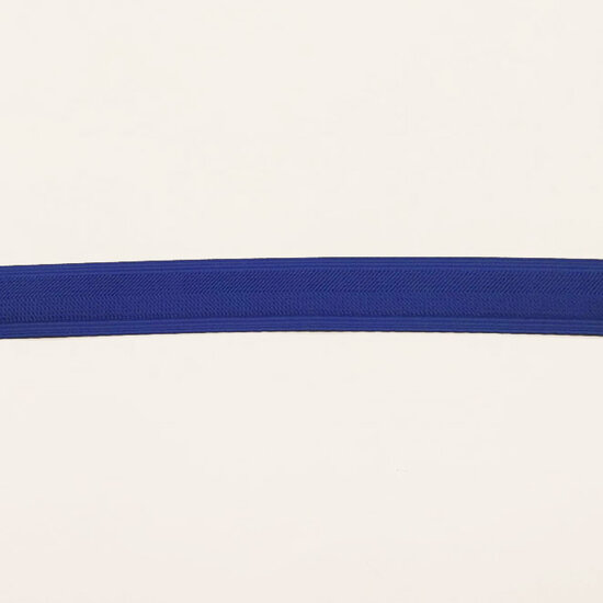 Elastiek 40 mm - Koningsblauw met visgraat middenlijn