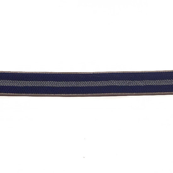 Elastiek 25 mm - Blauw grijs visgraat