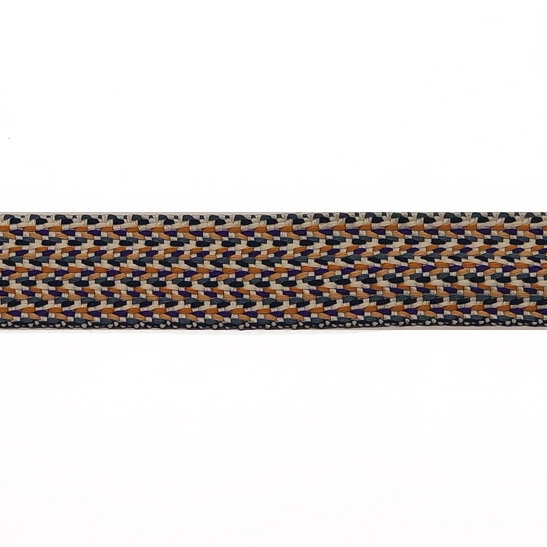 Tassenband 40 mm - Waves petrol oker paars