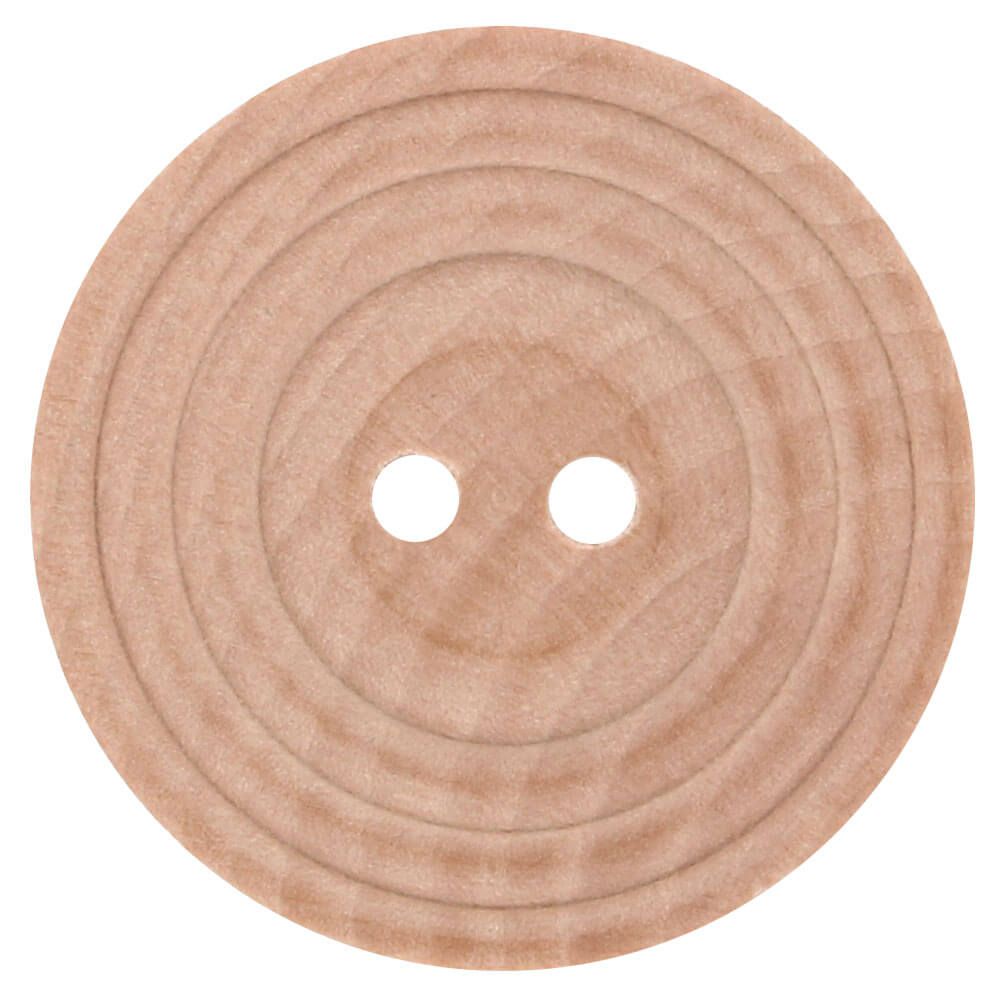 Houten knoop 17,5mm - ribbel natuur