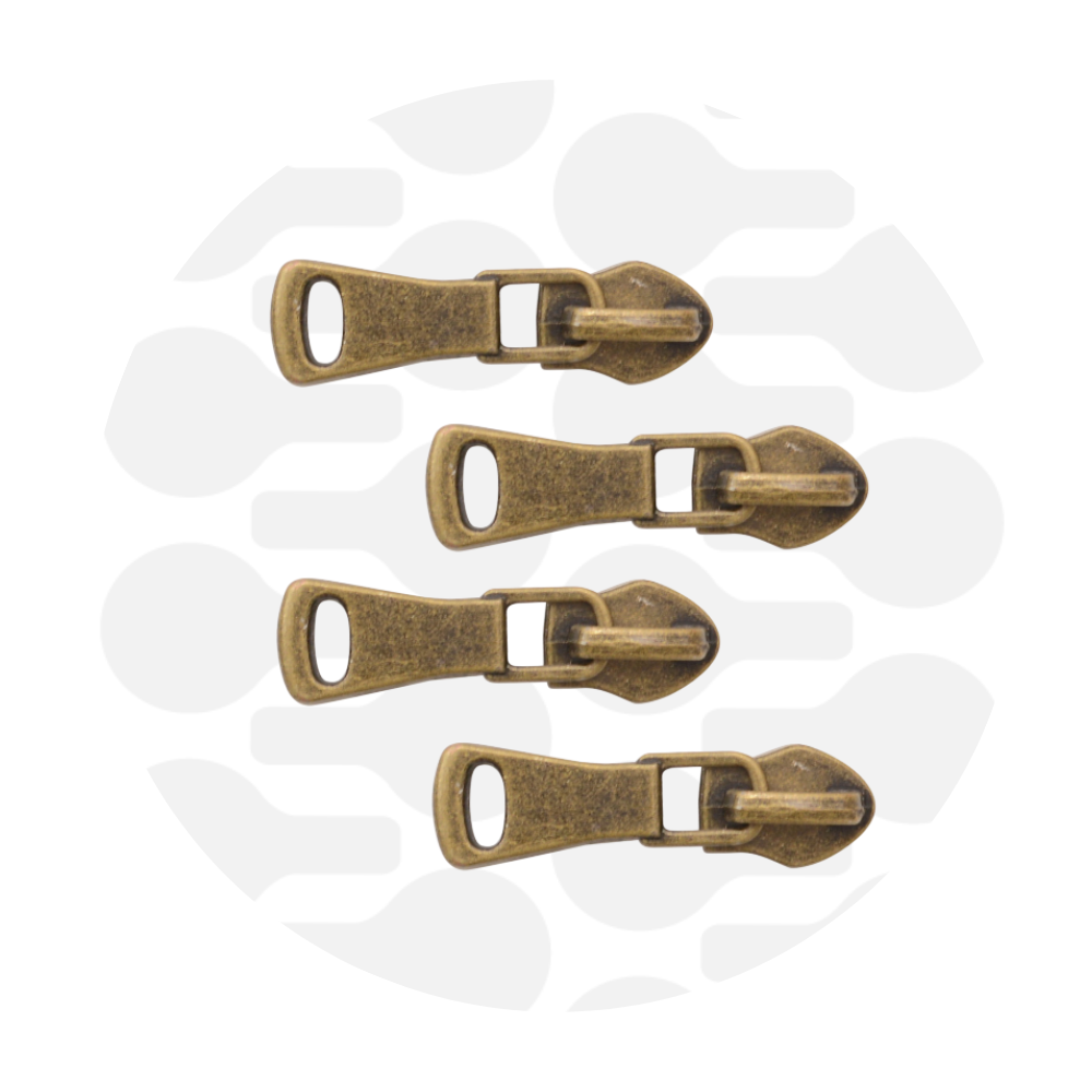 Rits schuiver ring nr 5 - Messing (4 stuks)