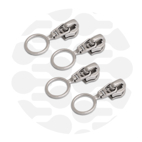 Rits schuiver ring nr 5 - Zilver (4 stuks)