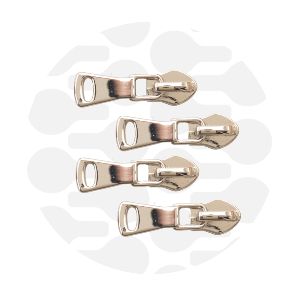 Rits schuiver ring nr 5 - Zilver (4 stuks)