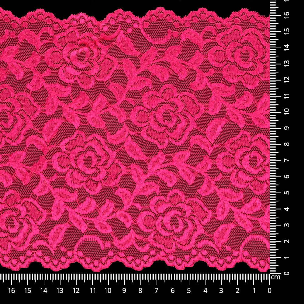Stretchkant 160mm - bloemen serie 1 fuchsia 795