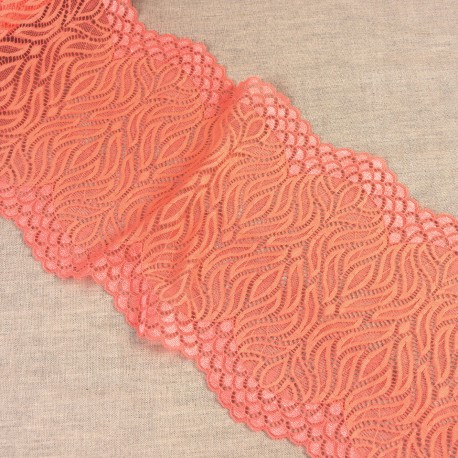 Kanten stretch lint 20cm - koraal 85
