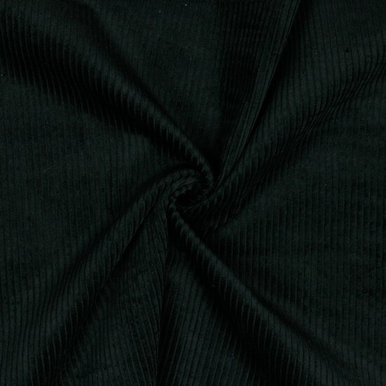 Ribfluweel - dikke ribbel zwart 1