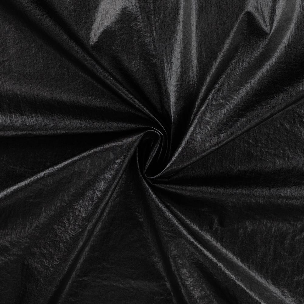 Polyester foil - Creased zwart