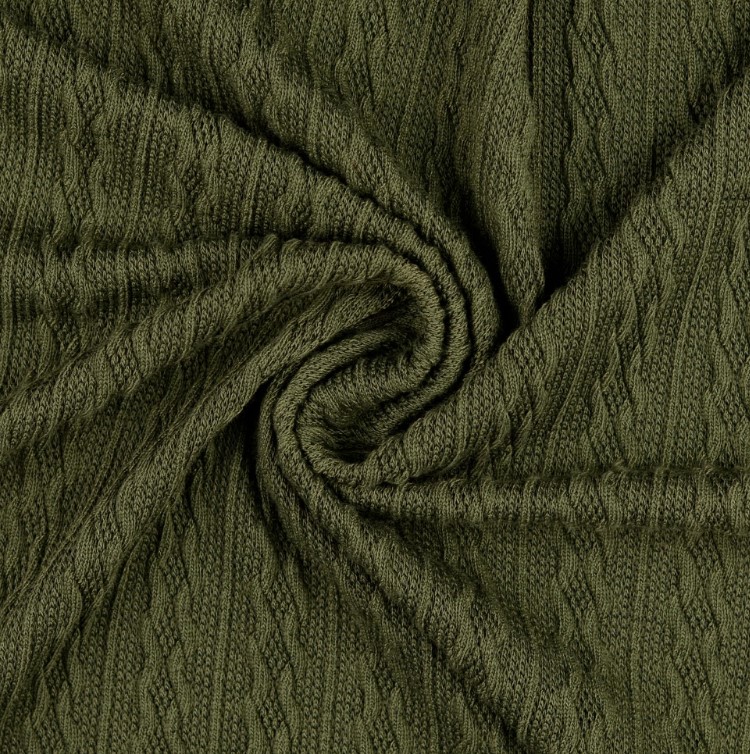 Gebreid - Vlechten donker khaki