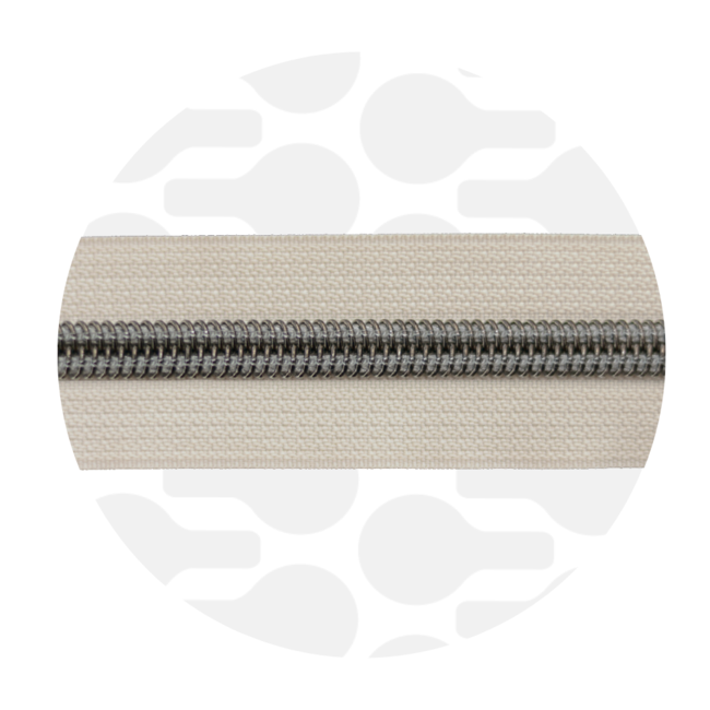 Rits spiraal 100cm - Ecru met donkergrijze spiraal