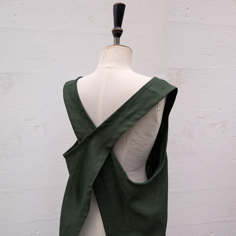 Stoffenpakket - Japanse schort S/M/L donkergroen