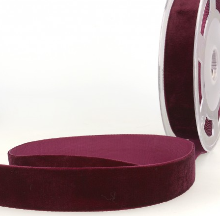 Fluweel lint 25mm - Bordeaux 72