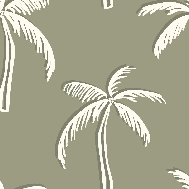 Jersey - Zachtgroen met palmen