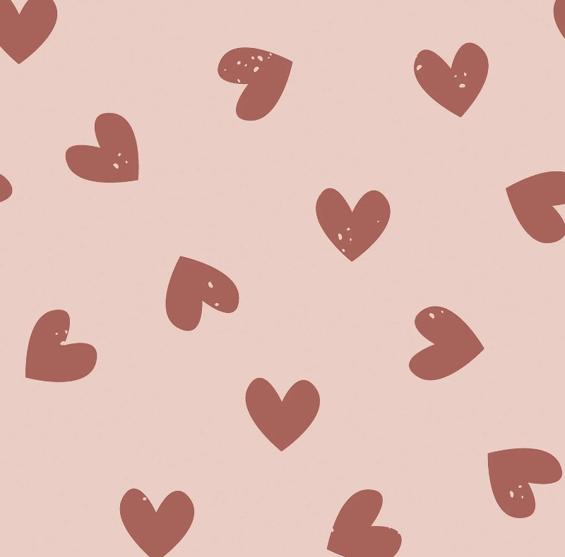 Jersey - Lichtroze met bordeaubruin hart