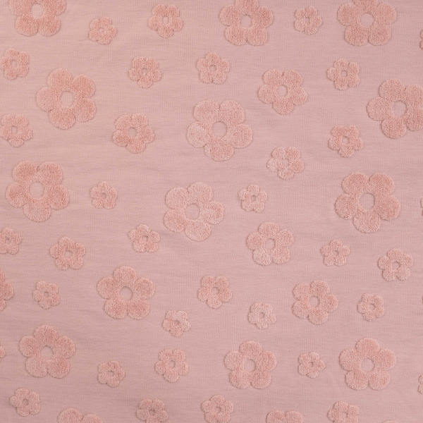 Jersey - Sponsen bloempje roze