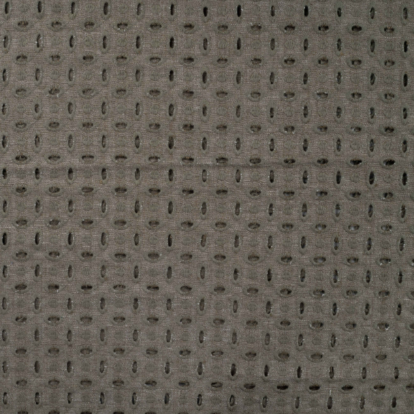 Broderie - Linnen zwart met bladuitsnijding