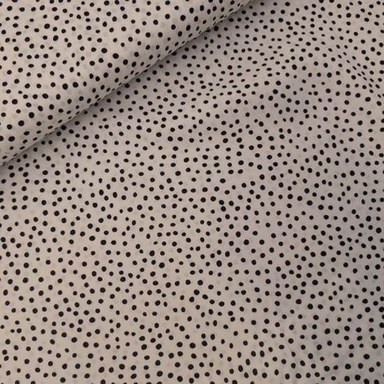 Viscose - Wit met zwarte mini stip