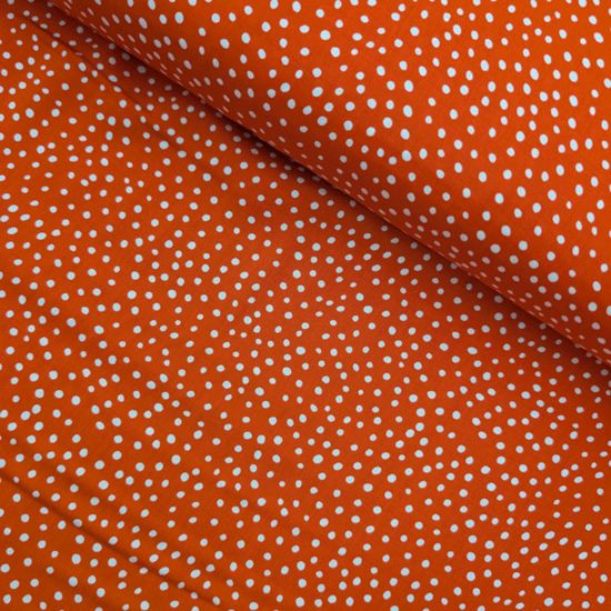 Viscose - Rood met witte mini stip