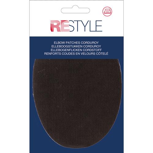Knie-/ellebooglap - ribfluweel donkerbruin