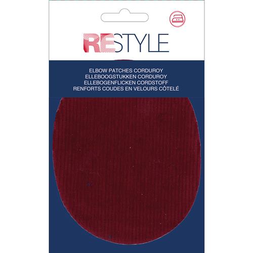 Knie-/ellebooglap - ribfluweel bordeaux