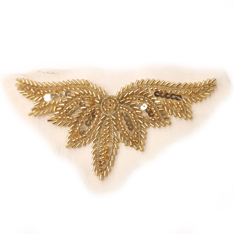 Applicatie parel - bloem goud 100