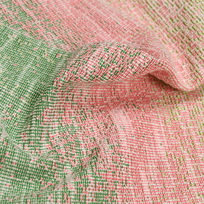 Jacquard jersey - Pastel roze & groene lijnene