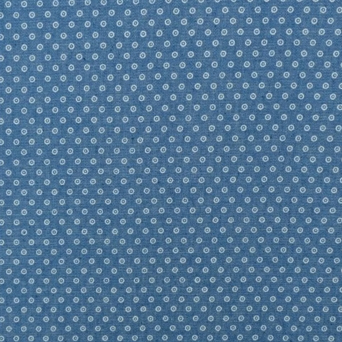 Katoen - Denimblauw met witte circel