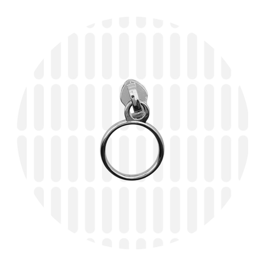 Rits schuiver ring nr 5 versie 2 - Zilver (4 stuks)