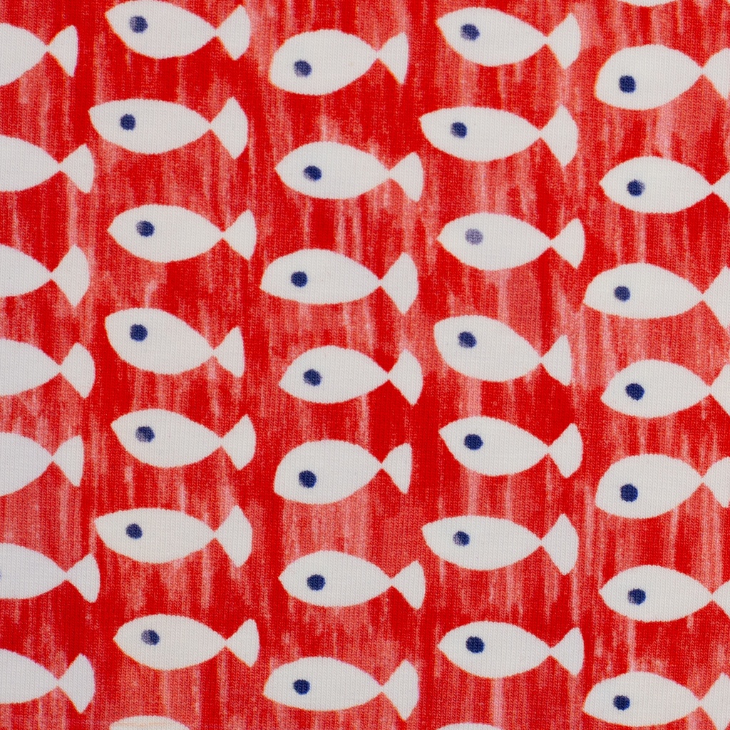 Jersey - Rijtjesvissen op rood