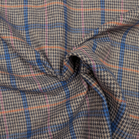 Damesstof - Dark checked  oranje