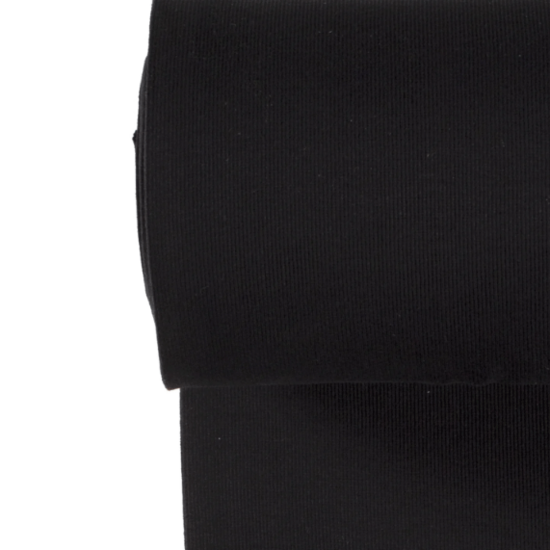 Boordstof - Fijne ribbel zwart 69