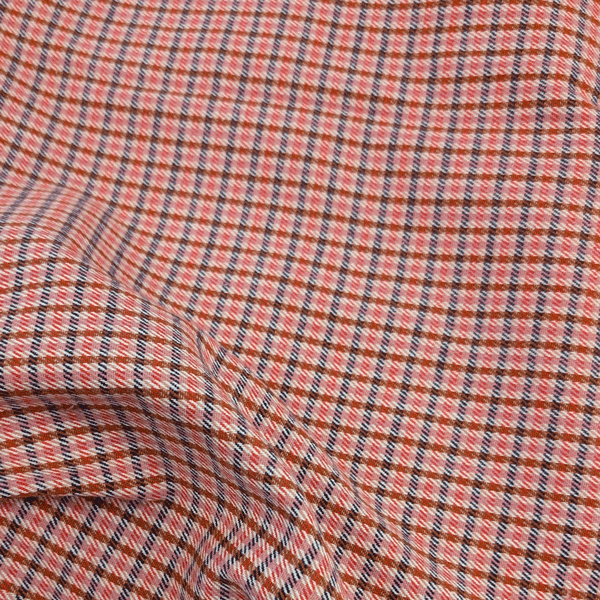 Katoen - Mini carreaux rood roze marine four