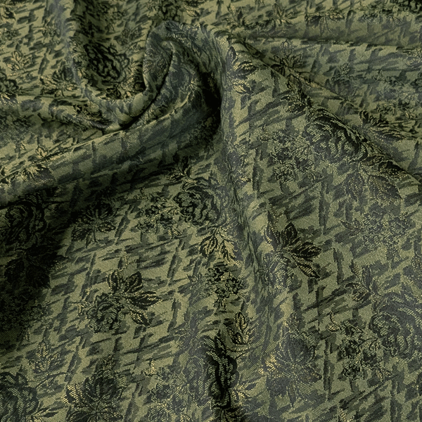 Jacquard - Olijfgroen bloem four