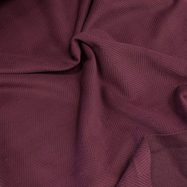 Mantelstof - Donker wijnbordeaux herringbone four