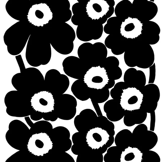 Katoen - Unikko zwart