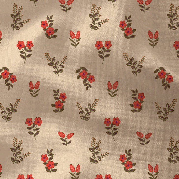 Double gauze - Bloemen steeltjes 