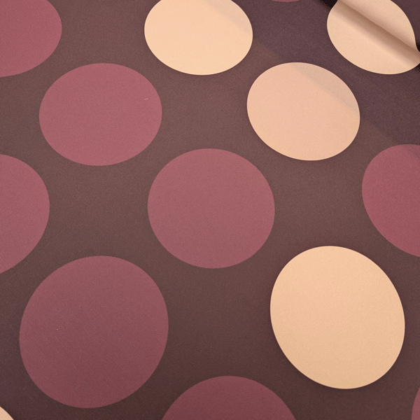 Deco stof - Aubergine paarse bollen