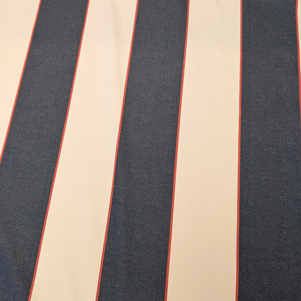 Deco stof - Strepen creme jeansblauw