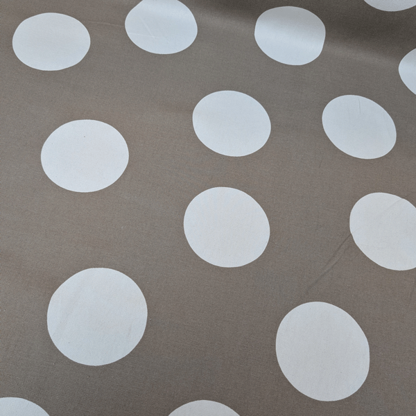 Deco stof - Grote stippen taupe