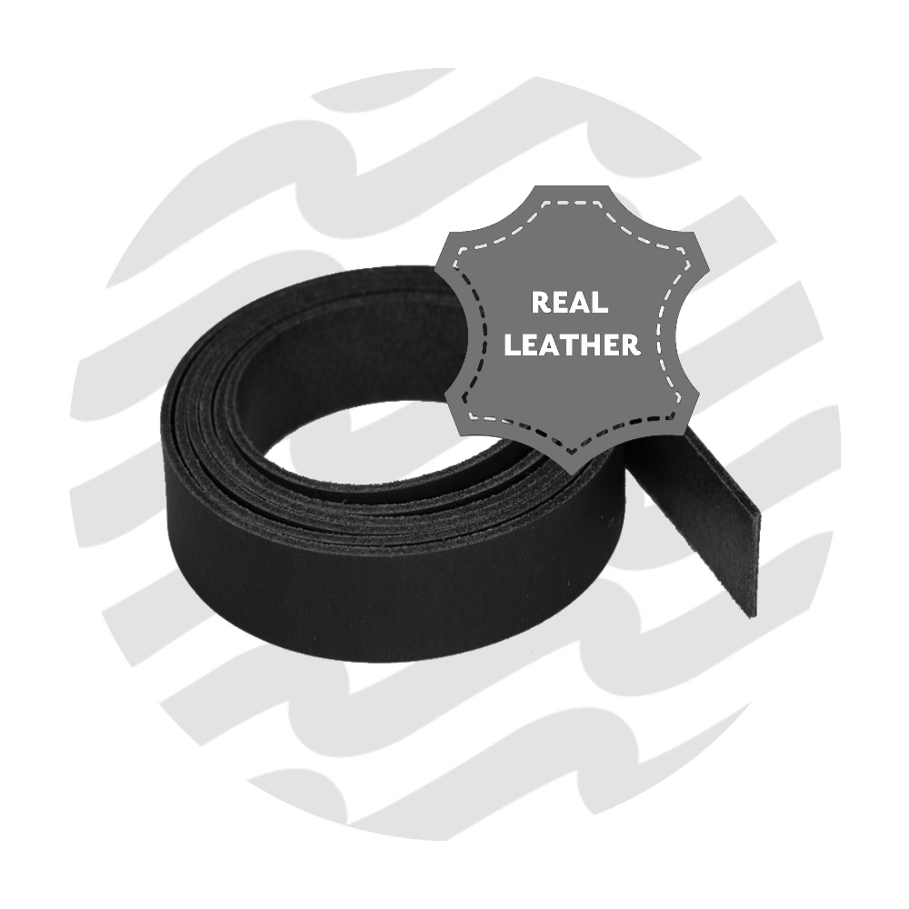 Leder band 110cm - 2cm - zwart